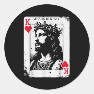 Jesus ist König Karte christliches Design des Köni Runder Aufkleber