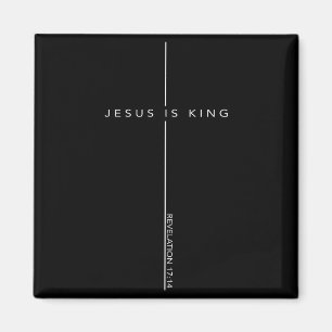 Jesus ist König Kreuz Christlicher Glaube Bibelver Magnet