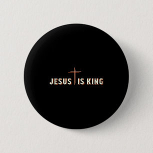 Jesus ist König Kreuz Gott Christliches Grafik  Button