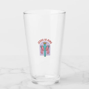 Jesus ist König Kreuz Krone Vintage Christliches T Glas