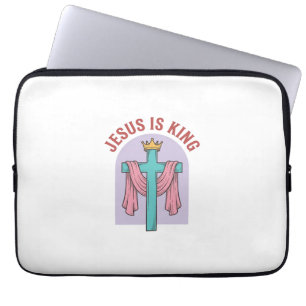 Jesus ist König Kreuz Krone Vintage Christliches T Laptopschutzhülle