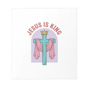 Jesus ist König Kreuz Krone Vintage Christliches T Notizblock