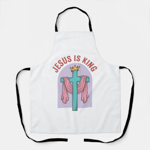 Jesus ist König Kreuz Krone Vintage Christliches T Schürze