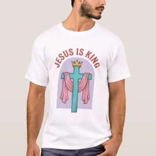 Jesus ist König Kreuz Krone Vintage Christliches T T-Shirt