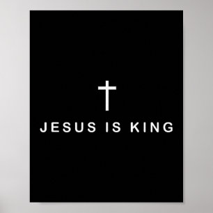 Jesus ist König Kreuz Subtil Christlich Minimal Re Poster