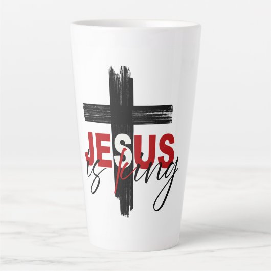Jesus ist König Milchtasse (Vorderseite)