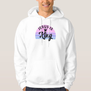 Jesus ist König - Retro Sunset Christlich Hoodie
