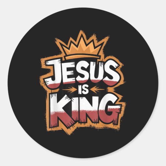 Jesus ist König Runder Aufkleber (Vorderseite)
