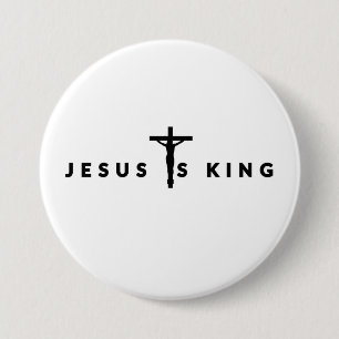 Jesus ist König Schwarzer Text Button