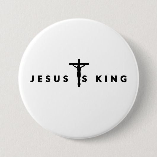 Jesus ist König Schwarzer Text Button (Vorderseite)