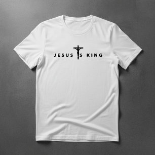 Jesus Ist König Schwarzer Text T-Shirt