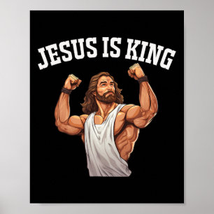 Jesus ist König von Bodybuilding Schmerz und Gewin Poster