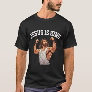 Jesus ist König von Bodybuilding Schmerz und Gewin T-Shirt
