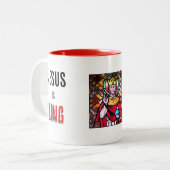 Jesus ist König Zweifarbige Tasse (Vorderseite Links)