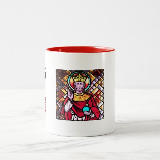 Jesus ist König Zweifarbige Tasse (Mittel)