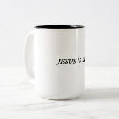 Jesus ist König Zweifarbige Tasse (Vorderseite Links)