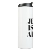 Jesus ist lebendig Christus ist Risen Zitate Gotte Thermosbecher (Nach links gedreht)