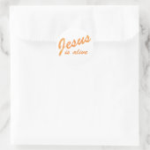 Jesus ist lebendig effet orange runder aufkleber (Tasche)