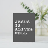 Jesus ist lebendig und gut in dunkelgrau postkarte (Stehend Vorderseite)