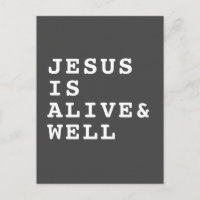 Jesus ist lebendig und gut in dunkelgrau