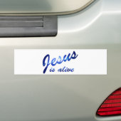 Jesus ist lebendiges Blau électrique Autoaufkleber (Auf Auto)