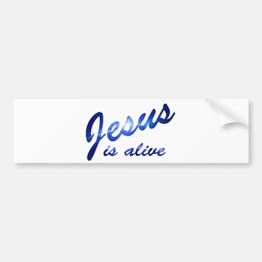 Jesus ist lebendiges Blau électrique Autoaufkleber (Vorne)