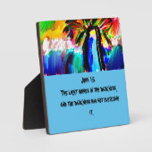 Jesus ist Leuchtturmmagnet Türschild Luft frisene Fotoplatte (Vorderseite)