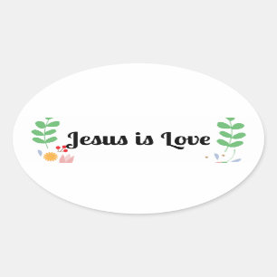 Jesus ist Liebe-Sticker Ovaler Aufkleber