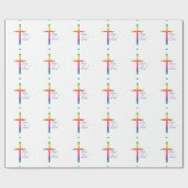 Jesus ist Lord-Buntes Mosaik-Kreuz Geschenkpapier (Flach)