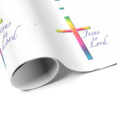 Jesus ist Lord-Buntes Mosaik-Kreuz Geschenkpapier (Rolleneckpunkt)