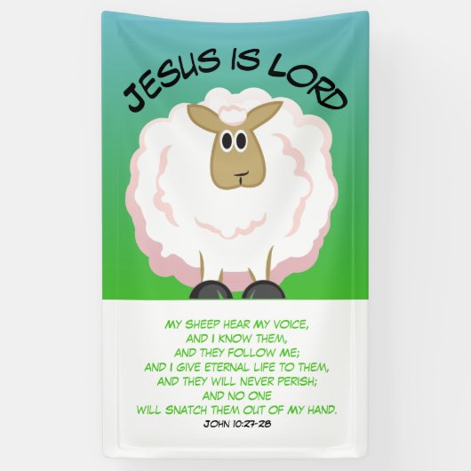 Jesus ist Lord - Fluffy Sheep Banner (Vertikal)