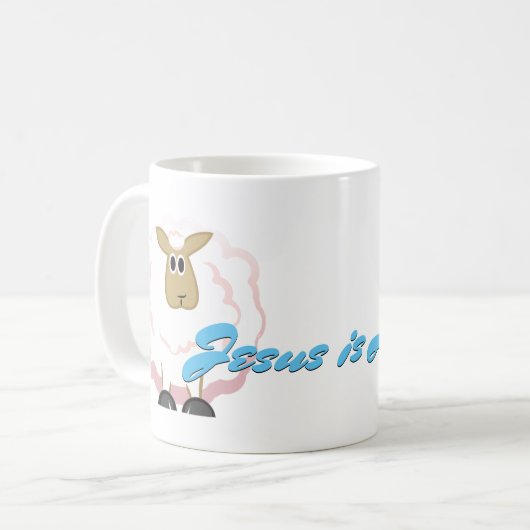 Jesus ist Lord - Fluffy Sheep Kaffeetasse (Vorderseite Links)