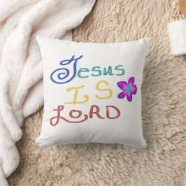 Jesus ist LORD mit rosa Blume Weiß Kissen