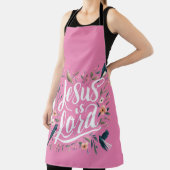 Jesus ist Lord Pink Birds Blumengestalt Schürze (InSitu)