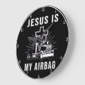 Jesus ist mein Airbag Große Wanduhr (Winkel)