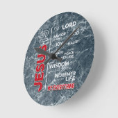 Jesus ist mein "Alles Wort Cloud" Runde Wanduhr (Winkel)