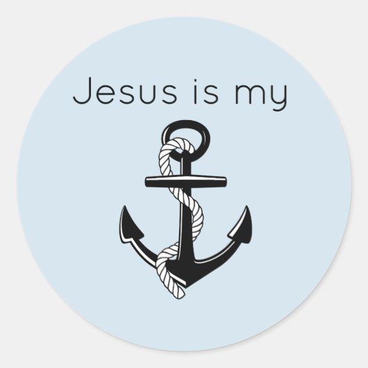 Jesus ist mein Anchor Runder Aufkleber (Vorderseite)