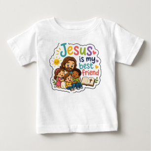 Jesus ist mein bester Freund Süße Kinder Christlic Baby T-shirt