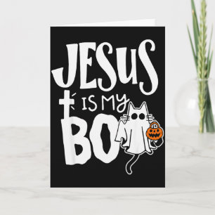 Jesus ist mein Boo - Lustige gruselige Katze chris Karte