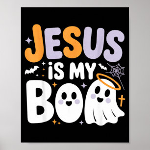 Jesus ist mein Boo süßer christlicher Halloween-Ge Poster