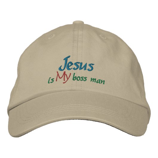 Jesus ist mein Boss Mann - Vorlage Bestickte Kappe (Vorderseite)