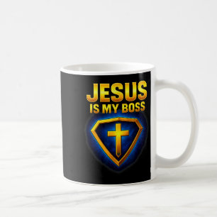Jesus ist mein Chef Christliches Schild Superheld  Kaffeetasse
