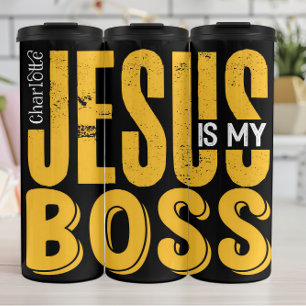 Jesus ist mein Chef Thermosbecher