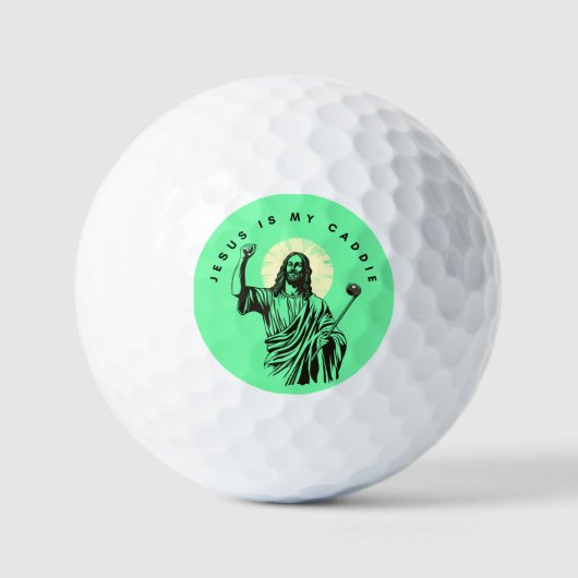 Jesus ist mein Christlicher Spaß Funny Green Golfball (Vorderseite)