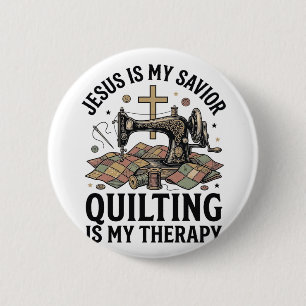 Jesus Ist Mein Erlöser Quilten Ist Meine Therapie Button