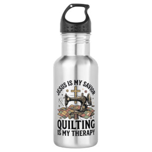 Jesus Ist Mein Erlöser Quilten Ist Meine Therapie Edelstahlflasche