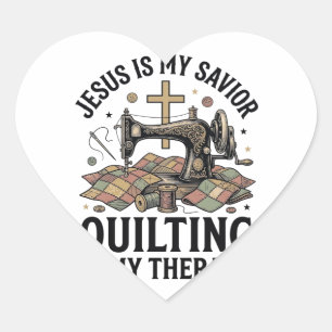 Jesus Ist Mein Erlöser Quilten Ist Meine Therapie Herz-Aufkleber