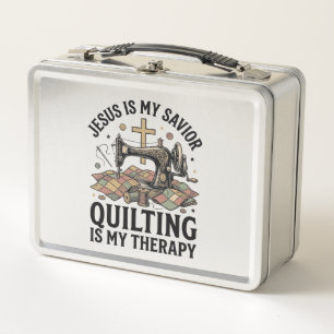 Jesus Ist Mein Erlöser Quilten Ist Meine Therapie Metall Brotdose