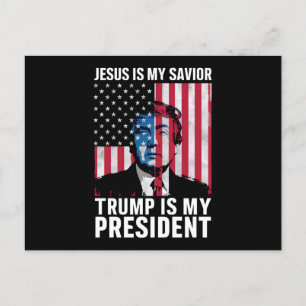 Jesus ist mein Erlöser Trump ist mein Präsident 20 Postkarte