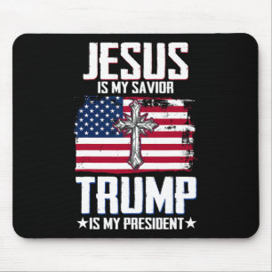 Jesus ist mein Erlöser Trump ist mein Präsident 2 Mousepad